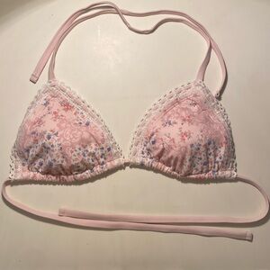 Pink Floral Bikini Top